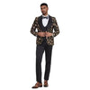 Black & Pink Shiny Floral Mens 3pc Suit by Tazzio