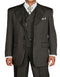 Mens Fashion Slanted Vested Peak Lapel Tonal Pinstripe Black Suit