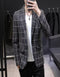 Black and White Plaid Suit Jacket - Mens Black Blazer