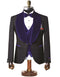 Mens Black With Royal Velvet Lapel 3-Piece Tailored-Fit Tuxedo