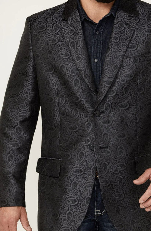 Western Blazer - Saco Vaquero para Hombre - Saco Vaquero Paisly Fabric in Color Black