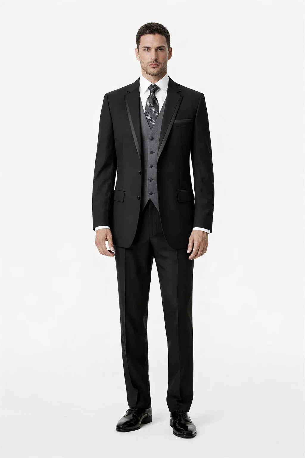 Black Suit Gray Vest