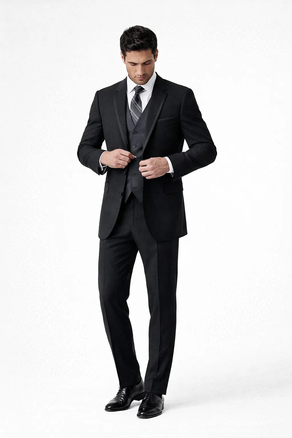 Black Suit Gray Vest