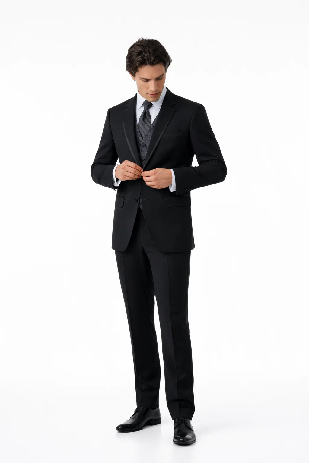 Black Suit Gray Vest