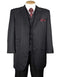 Mens Long Fashion Vested Tonal Pinstripe Zoot Black Suit