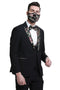 Men's One Button Vested Prom & Wedding Black Floral Peak Lapel Tuxedo