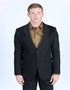 Men's Western Black Suit Sport Coat with Suede Yokes and Elbow Patches