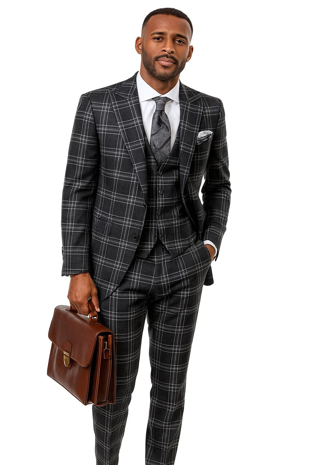 Black Windowpane Suit