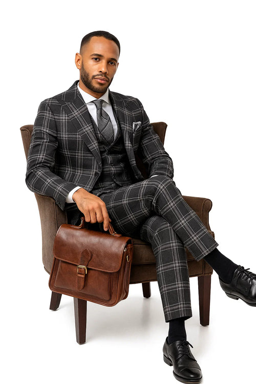 Black Windowpane Suit