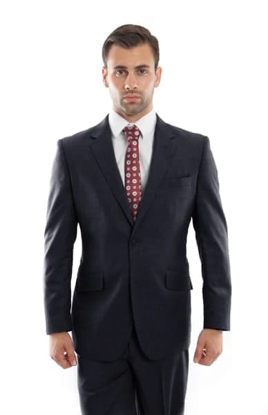 Navy Wool Twill Modern Fit  2 Button Suit