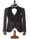 Mens Black With Navy Blue Velvet Lapel 3-Piece Tailored-Fit Tuxedo