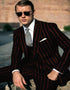 Black and Gold Stripe Suit - Vested Suit