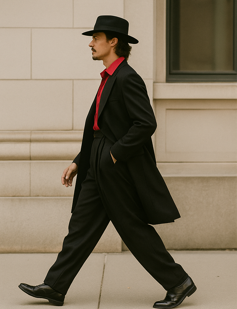 Mens Zoot Suit in Solid Black Available in 7 Colors