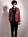 Mens Prom Tuxedo Suit Black & White Polka Dot Prom Suit
