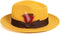Gangster 100% Australian Wool Crushable Mens Fedora Hat - Removable Feather Gangster Mustard Mens Fedora Hat
