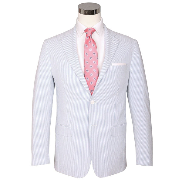 Seersucker Blazer - "Blue ice" Seersucker Sport Coat