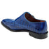 Men's Belvedere Valiente Ostrich Leg Double Monkstrap Dress Shoe In Ocean Blue