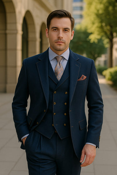 1406 BALLY セットアップ スーツ ロイヤルブルー 44 ヴィンテージ Royal Blue Pinstripe Zoot Suit - 1920's Suit - Gangster Suit