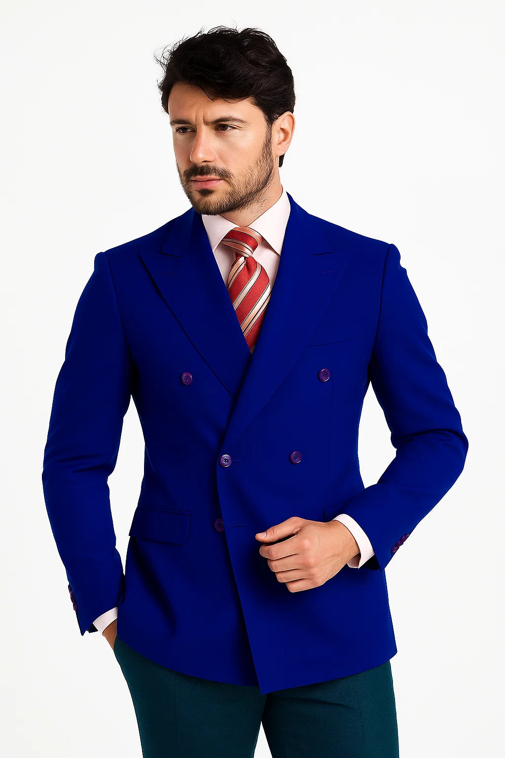  Blue Men's Double Breasted Suits 