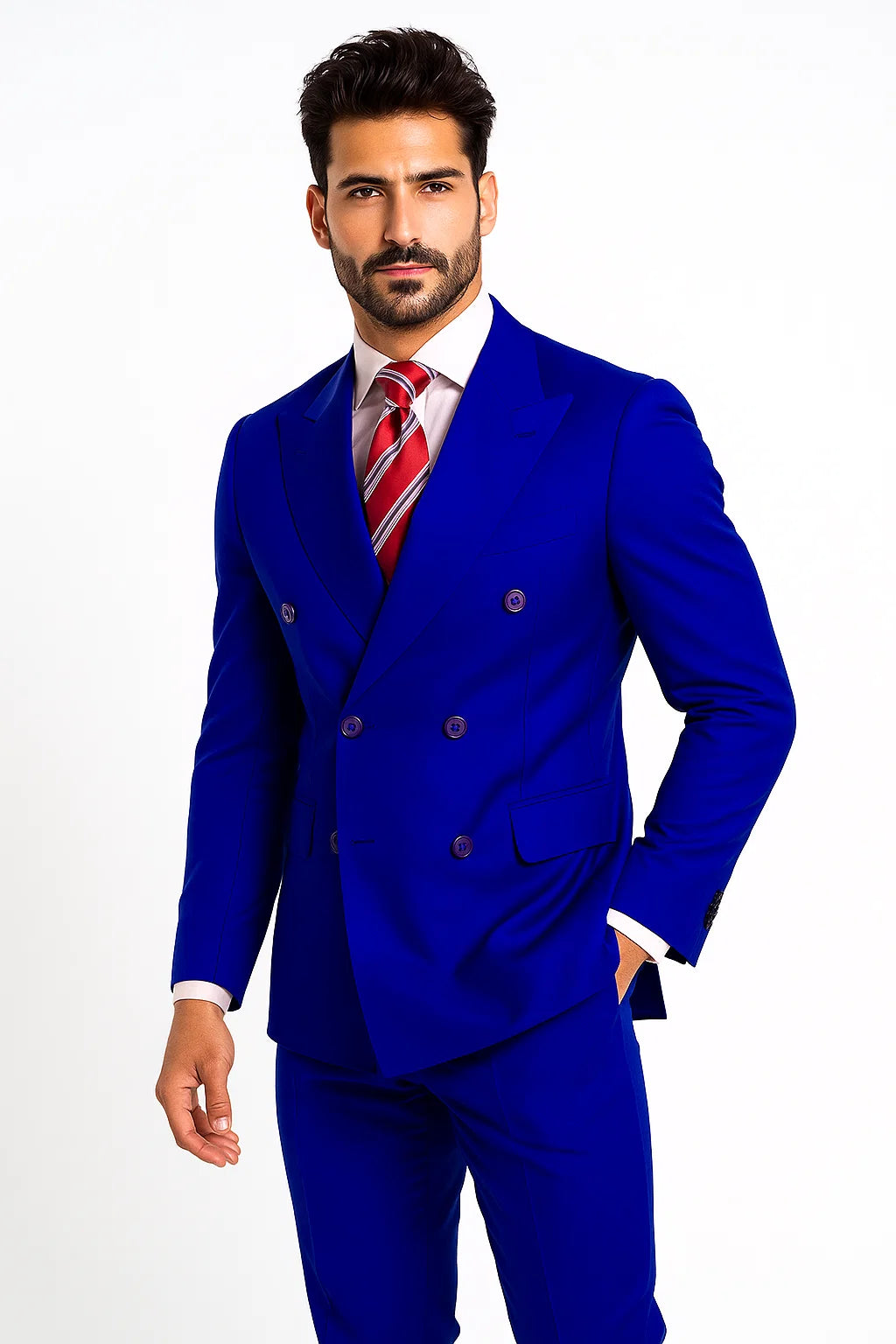  Blue Men's Double Breasted Suits 
