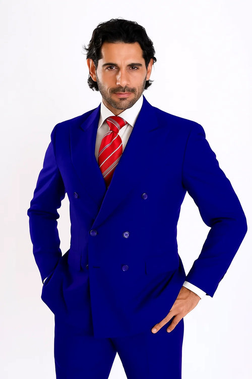  Blue Men's Double Breasted Suits 