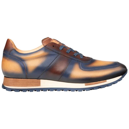 Mezlan Men’s Latini Blue Multi-Tone Sneakers – Genuine Calfskin Leather | Handmade in Spain