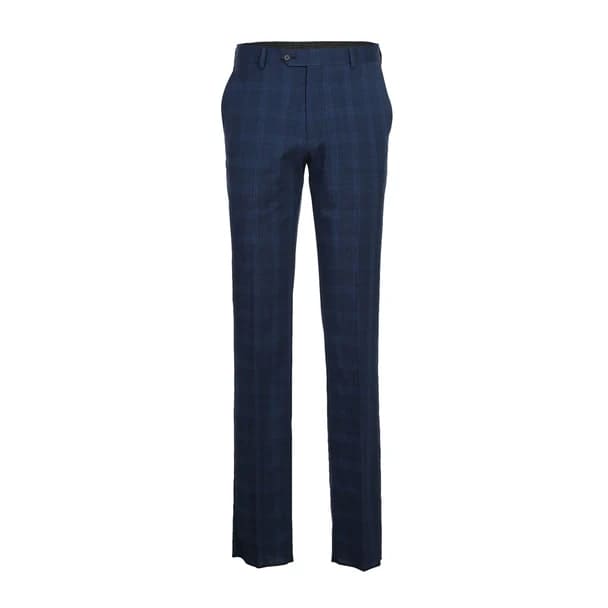 Designer Brand - Wool Stretch Single Breasted Slim Fit Blue Suit