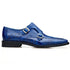 Men's Belvedere Valiente Ostrich Leg Double Monkstrap Dress Shoe In Ocean Blue