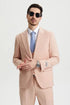 Men's Vested One Button Peak Lapel Stacy Adams Designer Blush Pink Suit