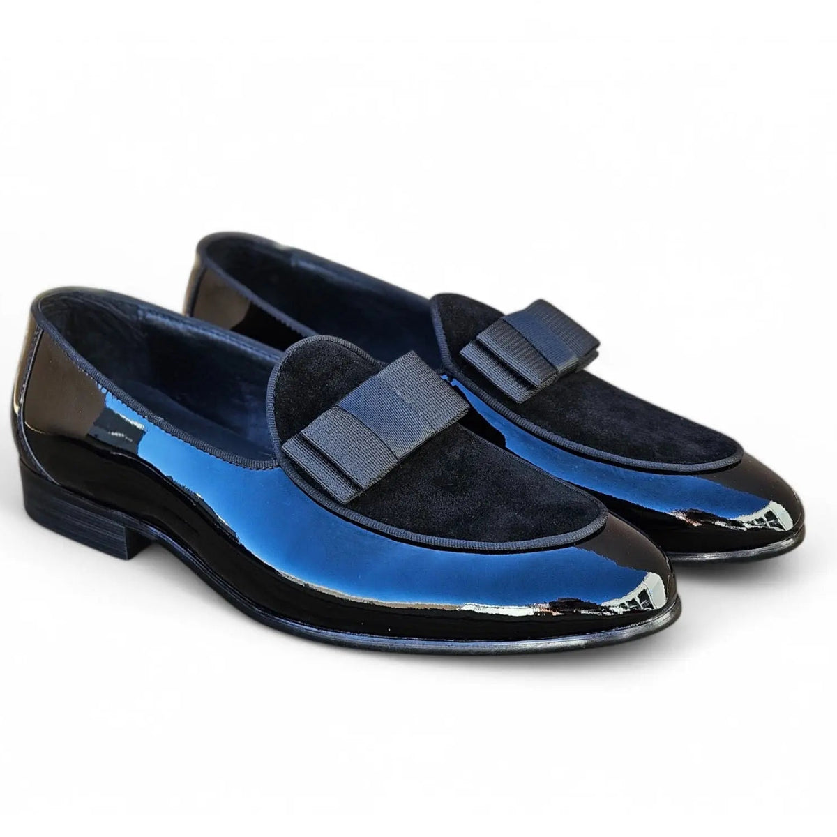 Men's Patent Leather Bow Accent Dress Shoes Men's Patent Leather Bow Accent Dress Shoes