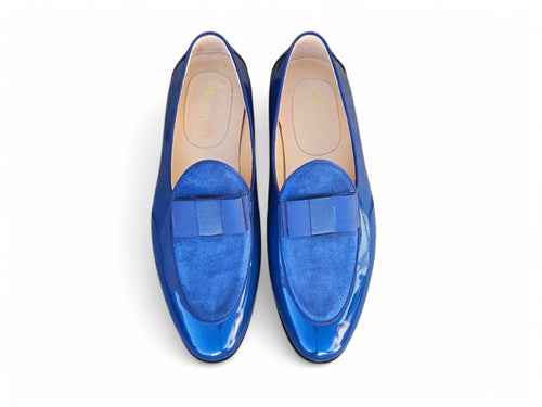 Men's Patent Leather Bow Accent Dress Shoes