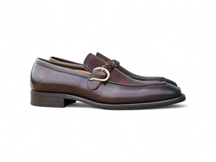 Carrucci Braided Bit Loafer - Luxury Leather Slip-On Shoes