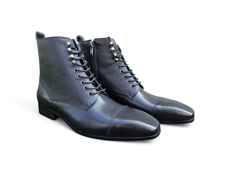 Carrucci Leather Brogue Cap Toe Boot