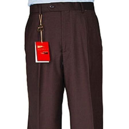 Mens 48 Pleated Dress Pants Mizzani Pleated Super 120'S - AlbertoNardoniStore