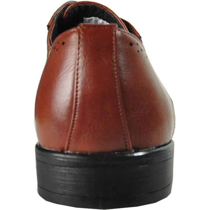 Mens Vintage Style 1920's Wingtip Lace Up Dress Shoe In Brown