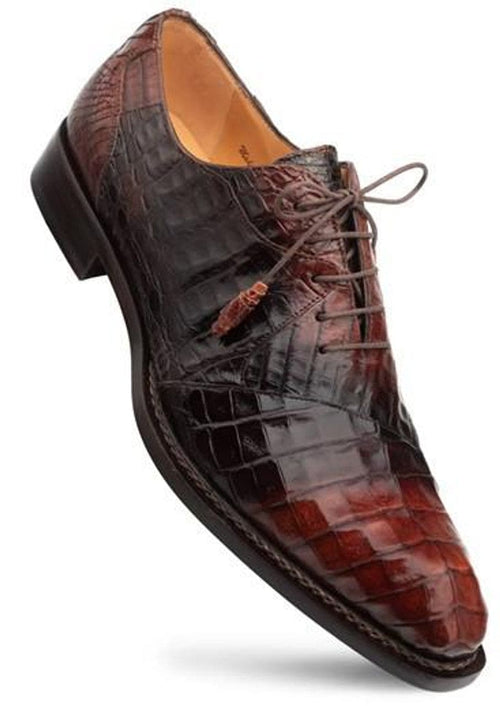 Mezlan Mens Shoes Cognac/Brown Crocodile Fashion Oxford Pueblo