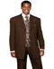 Mens 4 Button Long Vested Fashion Brown Paisley Vest Suit