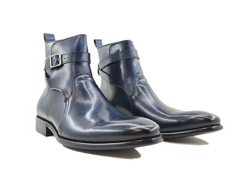 Carrucci Buckle Leather Strap Boots