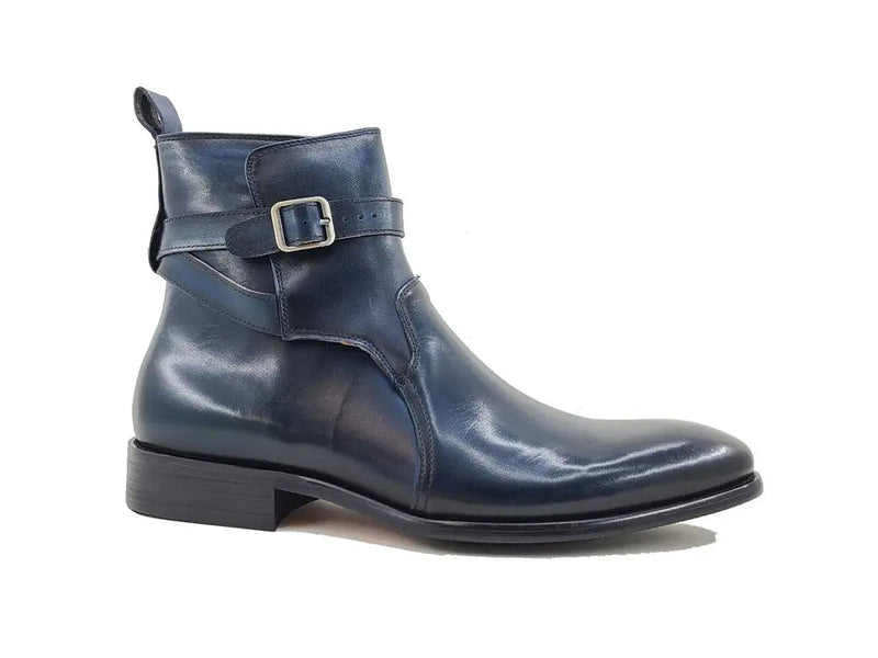 Carrucci Buckle Leather Strap Boots