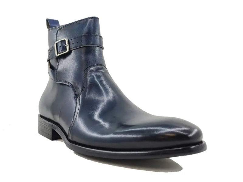 Carrucci Buckle Leather Strap Boots
