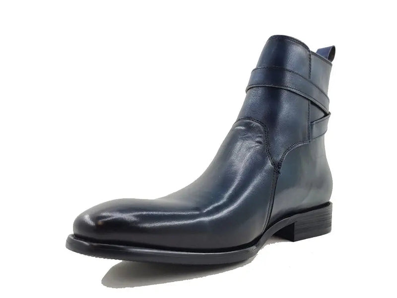 Carrucci Buckle Leather Strap Boots