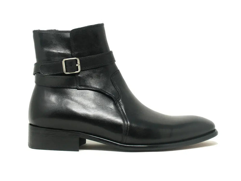 Carrucci Buckle Leather Strap Boots