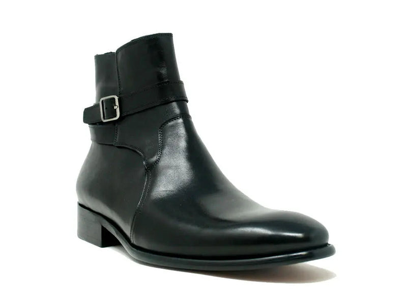 Carrucci Buckle Leather Strap Boots