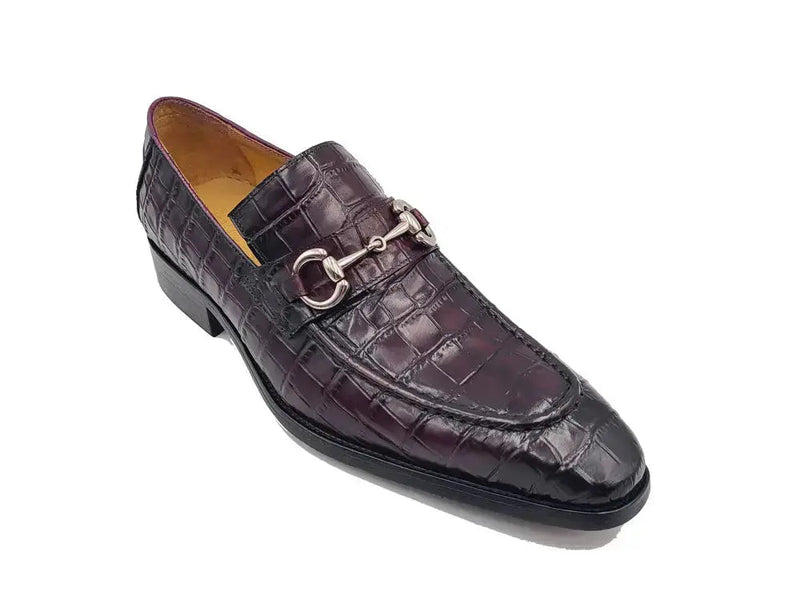 Carrucci Buckle Loafer: Gator Embossed Leather Loafer