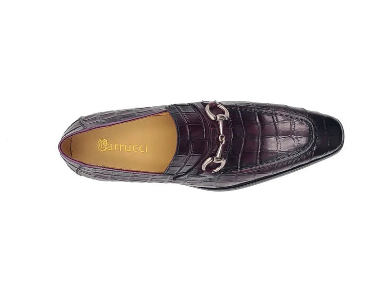 Carrucci Buckle Loafer w Gator Embossed Leather