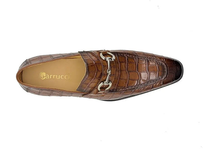 Carrucci Buckle Loafer w Gator Embossed Leather