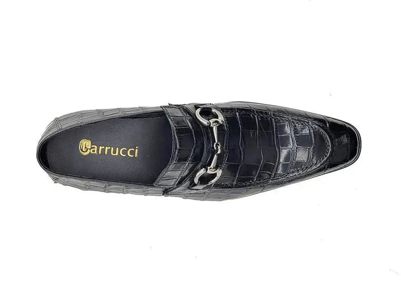 Carrucci Buckle Loafer: Gator Embossed Leather Loafer