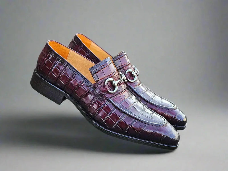 Carrucci Buckle Loafer: Gator Embossed Leather Loafer