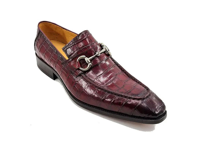Carrucci Buckle Loafer w Gator Embossed Leather