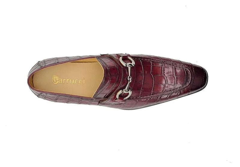 Carrucci Buckle Loafer w Gator Embossed Leather